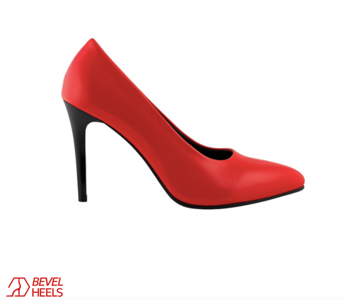 Eleganckie cz&oacute;łenka ze sk&oacute;ry naturalnej w kolorze czerwony, Czerwony, 36, 9,5 cm, Klasyczna guma, prawdziwa sk&oacute;ra, czarny