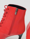 Profesjonalne heelsy z naturalnej sk&oacute;ry Premier, czerwone lakierowane, z językiem &mdash; buty do tańca High Heels, botki z odkrytymi palcami i sznurowaniem., Czerwony, 9,3 cm, Klasyczna guma, prawdziwa sk&oacute;ra, język buta