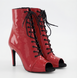 Profesjonalne heelsy z naturalnej sk&oacute;ry Premier, czerwone lakierowane, z językiem &mdash; buty do tańca High Heels, botki z odkrytymi palcami i sznurowaniem., Czerwony, Indywidualne szycie na miarę, prawdziwa sk&oacute;ra, język buta