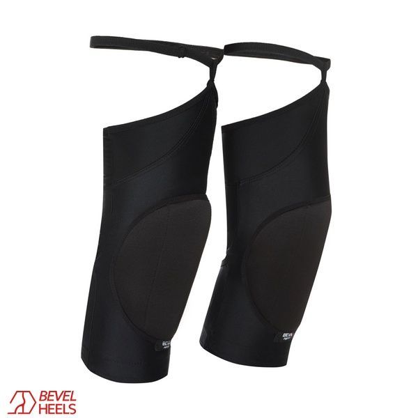 Women's knee pads with garters for dancing bevel heels, Black, S
