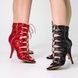 Eleganckie czarne szpilki, profesjonalne buty do tańca z odkrytymi palcami, wykonane ze sk&oacute;ry ekologicznej. Sandały na obcasie, Czarny, Indywidualne szycie na miarę