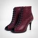 Professional molded-sole heels, 9.5 cm heel, genuine leather, burgundy reptile-embossed leather, DIVA, Individual tailoring, 9,5 cm
