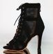 Classic pro heels, professional dance shoes with an open toe made of eco-suede. Sandals for High heels (high heels), Black, Individual tailoring