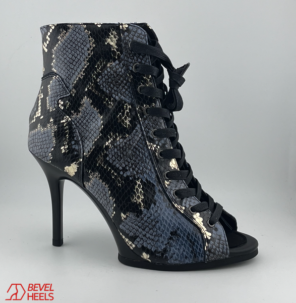 Professional heels with molded sole, genuine leather, PRIMA, Blue, Individual tailoring, Classic rubber, genuine leather
