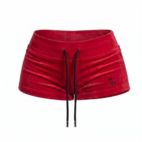 Короткі червоні велюрові шорти korotki-red-veliurovi-shorty-s фото