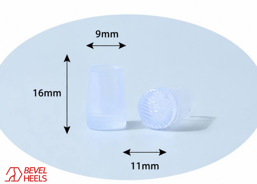 A pair of round silicone heel protectors for dance shoes, White, XS