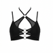 Women's top with decorative rings, Black, L