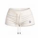 short white velour shorts, White, S