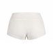 short white velour shorts, White, L